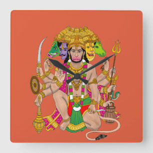 Horloge murale Panchmukhi Hanuman