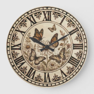 Horloge murale papillon