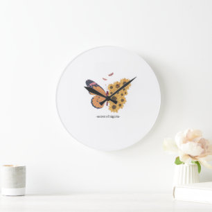 Horloge murale Papillon Jaune