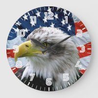 Horloge murale patriotique de drapeau américain