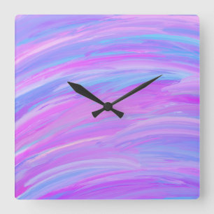 Horloge murale peinte d'acrylique de couleurs