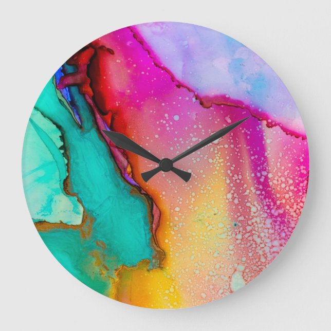 Horloge murale peinture aquarelle (Recto)