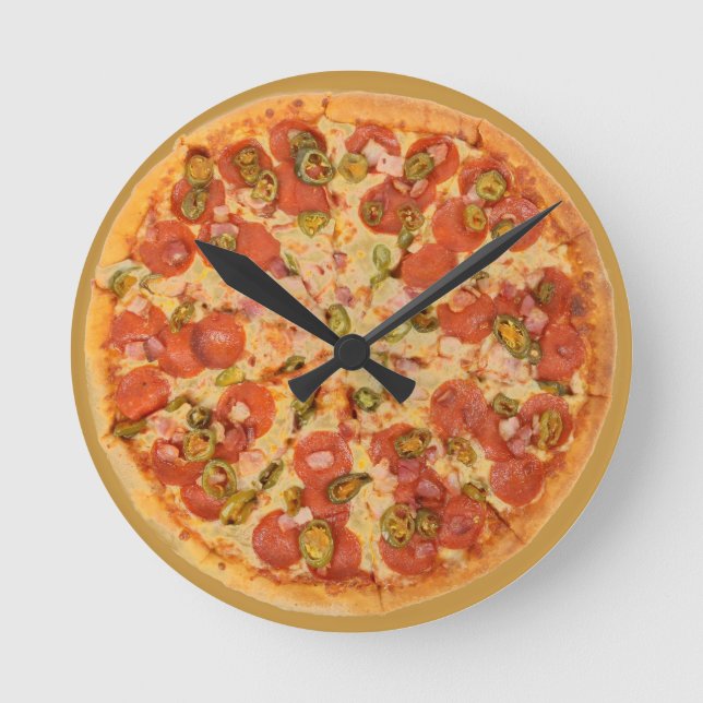 Horloge murale Pepperoni Pizza (Recto)
