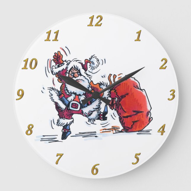 Horloge murale Père Noël en colère (Recto)