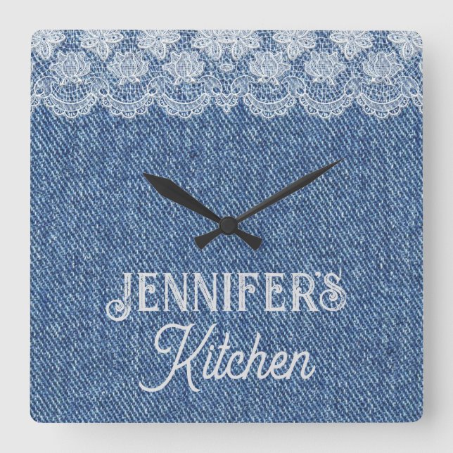 Horloge murale personnalisable Blue Jean (Recto)