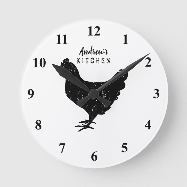 Horloge murale personnalisée avec logo de poulet r (Recto)