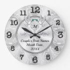 Horloge Murale Personnalisée Cadeau de Mariage, Oi