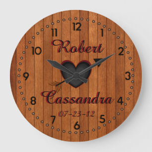 Horloge murale personnalisée de Faux-Bois de styl