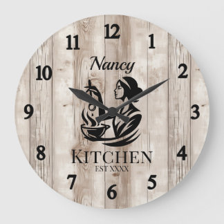 Horloge murale personnalisée de la cuisine avec co