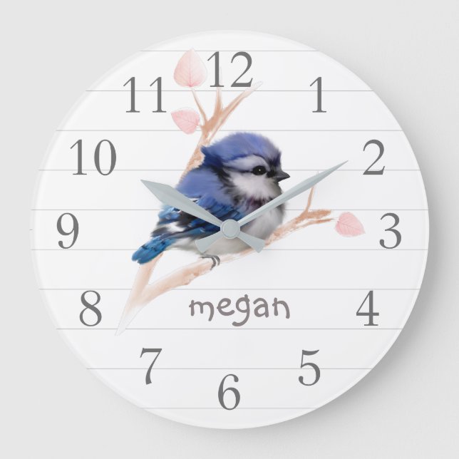 Horloge murale personnalisée de la pouponnière Blu (Recto)