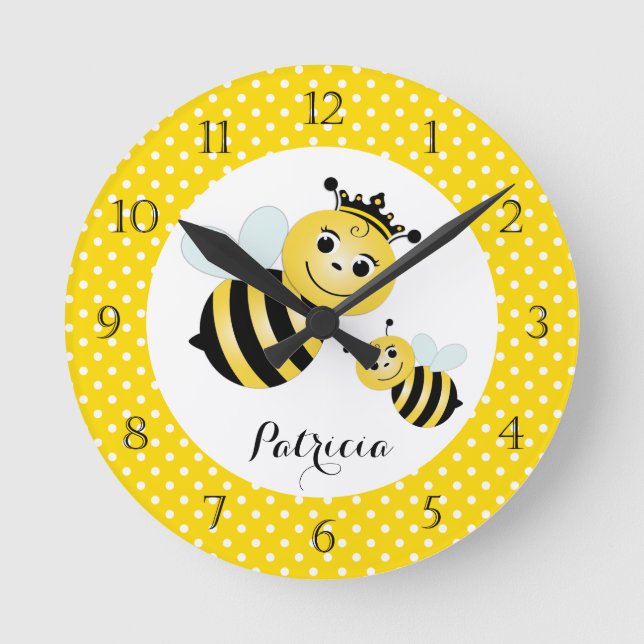 Horloge murale personnalisée de la reine Bee (Recto)