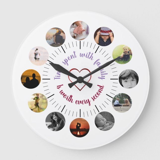 Horloge murale Personnalisée De Photo Familiale Av (Recto)