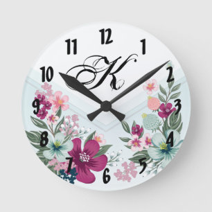 Horloge murale personnalisée Fleur tropicale sur O