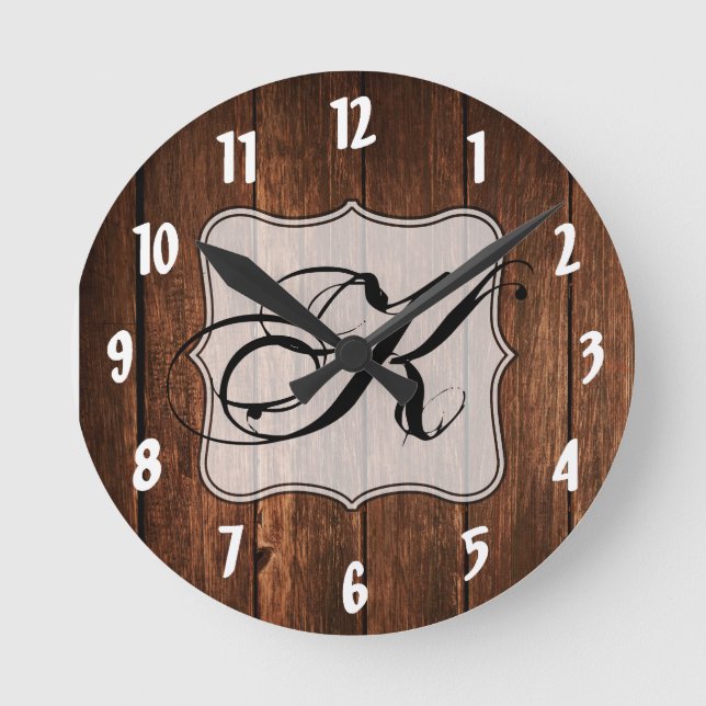 Horloge murale personnalisée Grange Bois Pays rust (Recto)