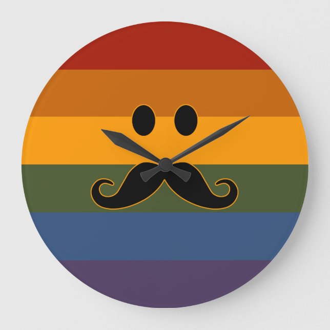 horloge murale personnalisée Mustache Pride (Recto)