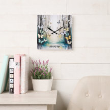 Horloge murale personnalisée Papillon subtil éléga