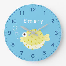 Horloge murale personnalisée pour enfants Poisson 