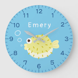 Horloge murale personnalisée pour enfants Poisson