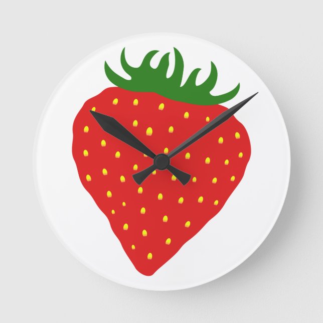 Horloge murale personnalisée simple fraise (Recto)