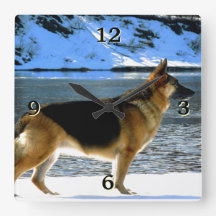 Horloge murale photo berger allemand