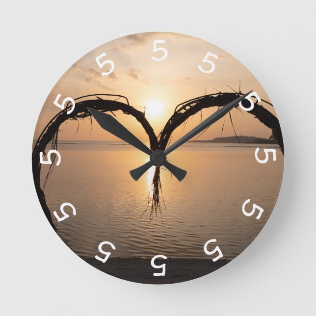Horloge murale photo coucher du soleil à 5 heures (Recto)
