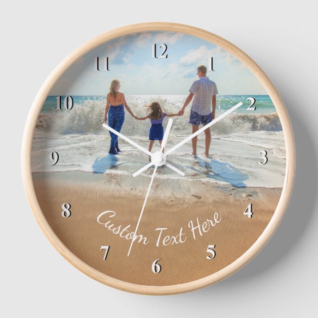 Horloge murale photo personnalisée avec vos photos (Recto)