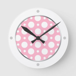 Horloge murale Pois Assortie de Cafe Pink