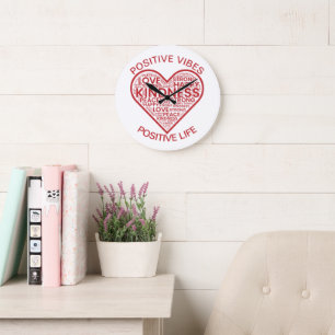 Horloge murale Positive Vibes Positive Life