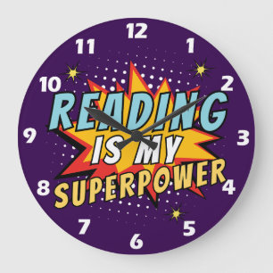 Horloge murale pour amateur de livres 'La lecture 