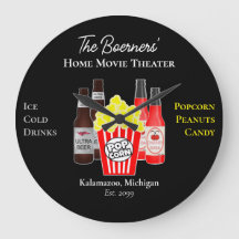 Horloge murale pour cinéma maison bière soda