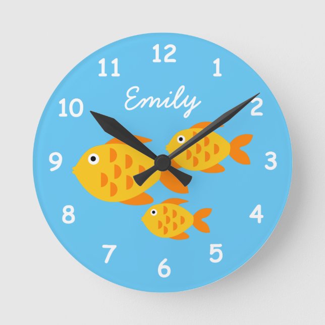 Horloge murale pour enfant de prénom avec un joli  (Recto)
