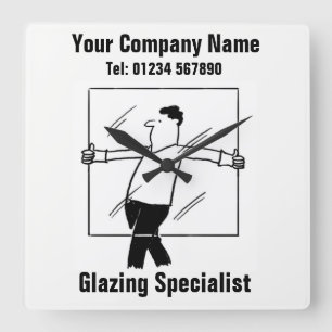 Horloge murale pour entreprise de verre et vitrage