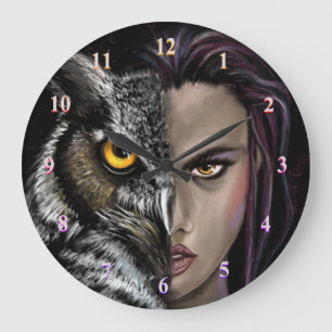 Horloge murale pour fille de hibou - Peinture