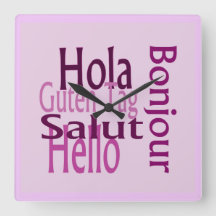 Horloge murale pourpre acrylique