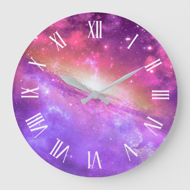 Horloge murale pourpre colorée de l'illustration | (Recto)