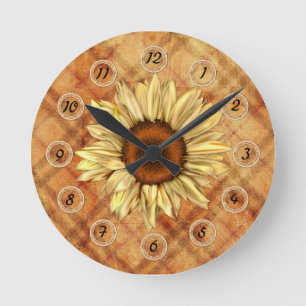 Horloge murale primitive de tournesol