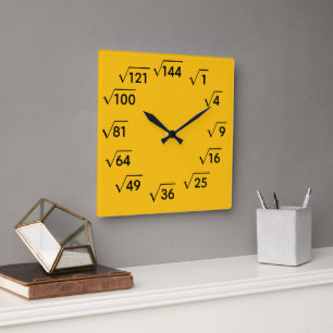 Horloge Murale Racine Carrée Mathématique