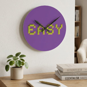 Horloge murale Rétro 8 bits FACILE - Cyber violet 