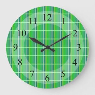 Horloge murale rétro à carreaux verts