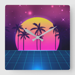 Horloge murale rétro-futuriste des années 80