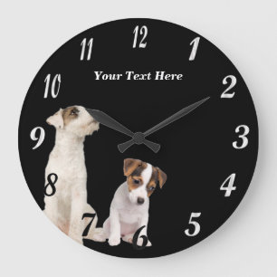 Horloge murale ronde de chiots de Jack Russell