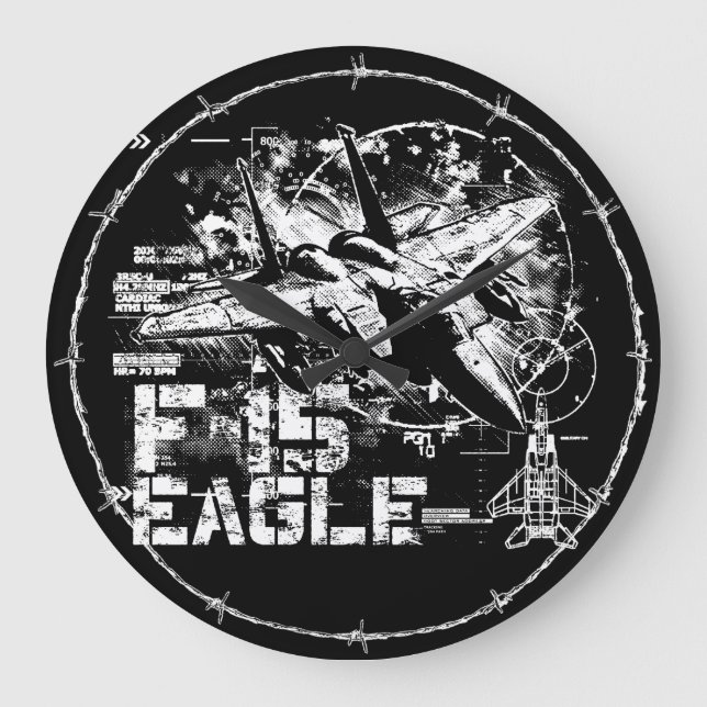 Horloge murale ronde de F-15 Eagle (grande) (Recto)