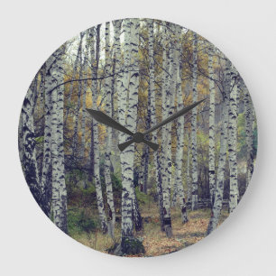 Horloge murale ronde de photo d'automne de Forrest