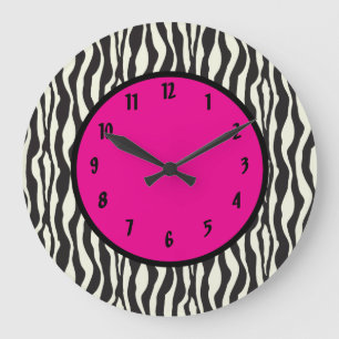 Horloge murale ronde de rose génial de zèbre