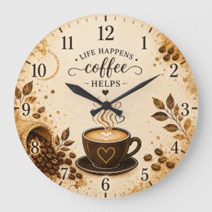 Horloge murale ronde décorative avec citation vint