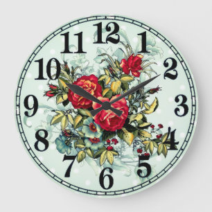 Horloge murale ronde en acrylique Élégance florale