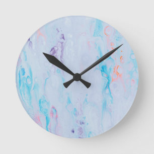 Horloge murale ronde en pierre de marbre 8 pouces