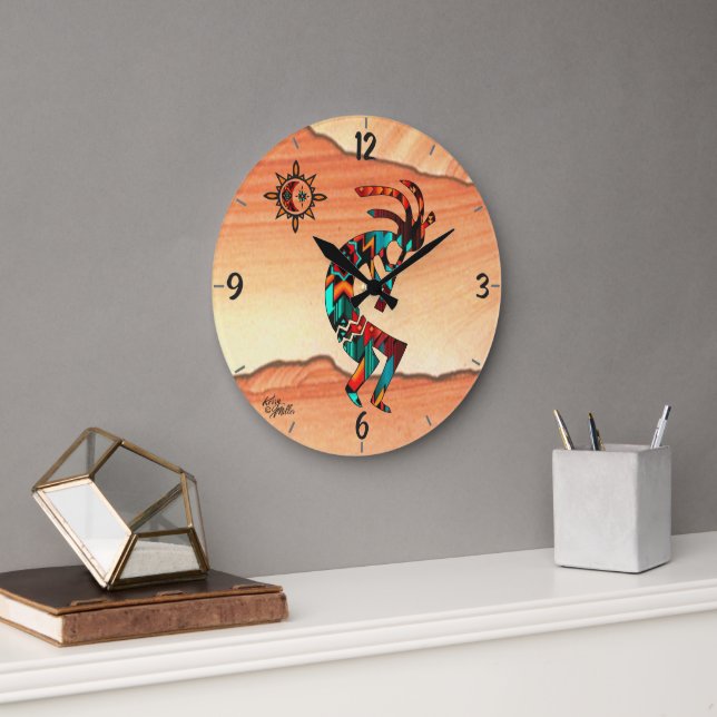 Horloge murale ronde Kokopelli Sud-Ouest (Bureau)
