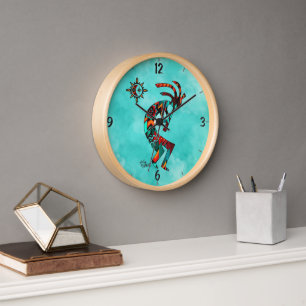 Horloge murale ronde Kokopelli Sud-Ouest