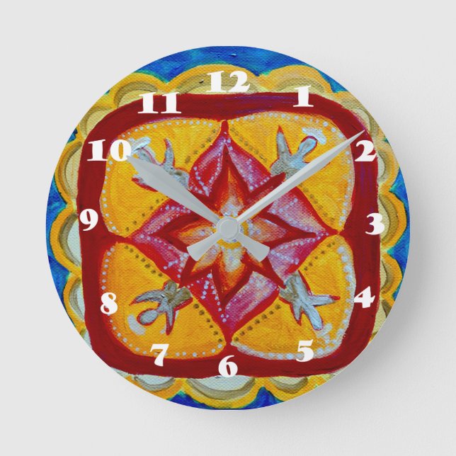 Horloge murale ronde Mandala (moyenne) (Recto)